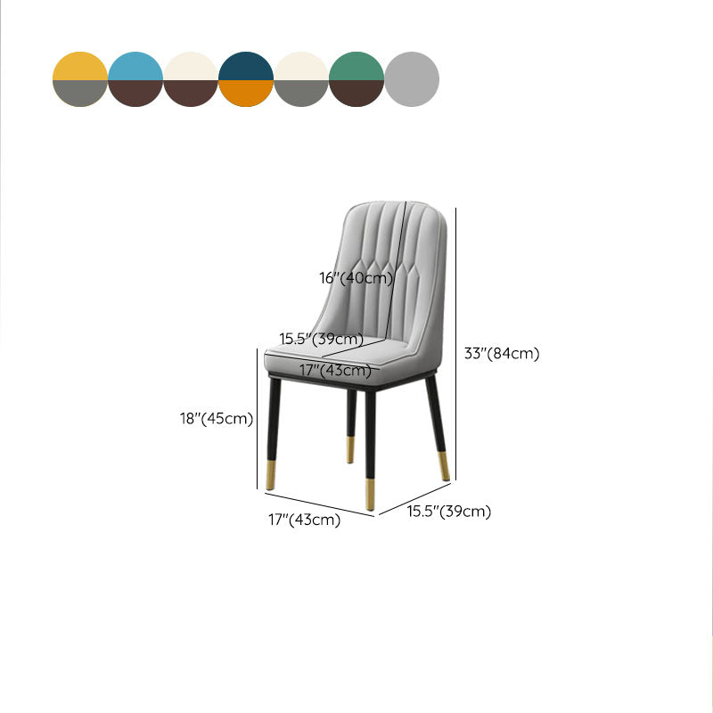 PU lederen eetstoelen industriële Parsons stoel met metalen benen