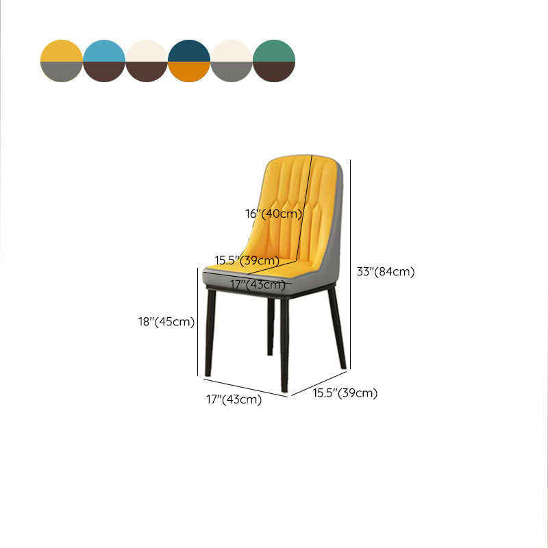 PU lederen eetstoelen industriële Parsons stoel met metalen benen