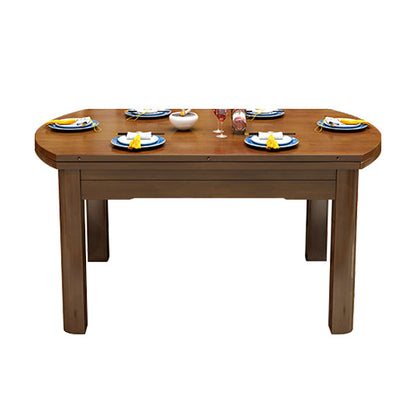 Dining Room Extendable Dinner Table Rubberwood 4 Legs Dining Table