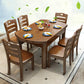 Dining Room Extendable Dinner Table Rubberwood 4 Legs Dining Table