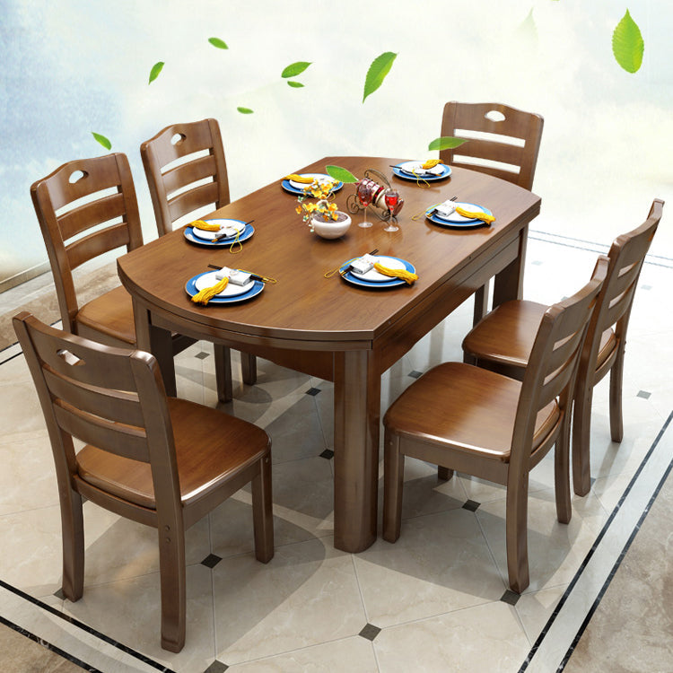 Dining Room Extendable Dinner Table Rubberwood 4 Legs Dining Table