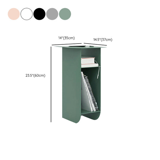 Contemporary Corner Table Round Side Table with Metal Shelves Clearhalo 'Coffee & Accent Tables' 'End & Side Tables' 'end_side_tables' 'furn' 'furn_end_side_tables' 'Furniture' 'Living Room Furniture' 7257471