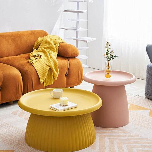 Glam Corner Table Plastic Round Pedestal Side End Snack Table Clearhalo 'Coffee & Accent Tables' 'End & Side Tables' 'end_side_tables' 'furn' 'furn_end_side_tables' 'Furniture' 'Living Room Furniture' 7257472