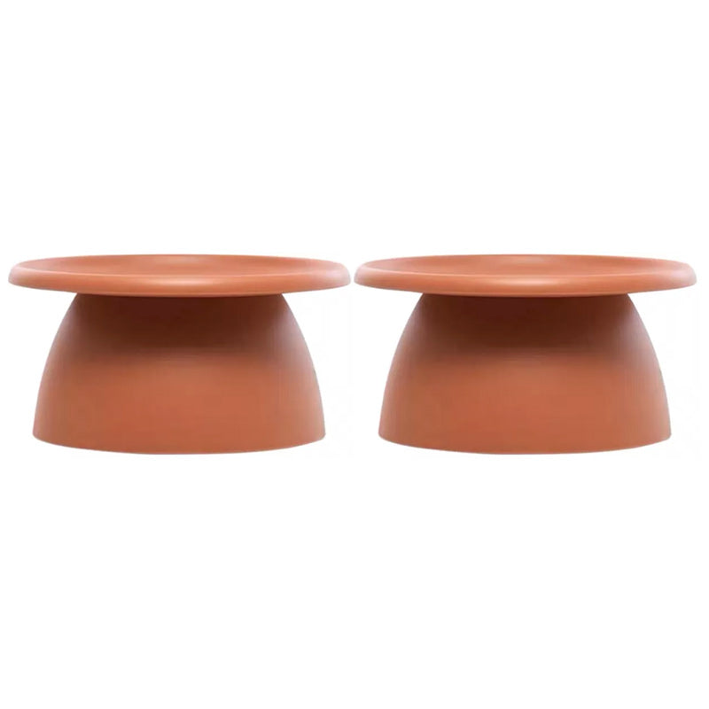 Glam Corner Table Plastic Round Pedestal Side End Snack Table 26"L x 26"W x 14"H Maroon 2 Clearhalo 'Coffee & Accent Tables' 'End & Side Tables' 'end_side_tables' 'furn' 'furn_end_side_tables' 'Furniture' 'Living Room Furniture' 7257497