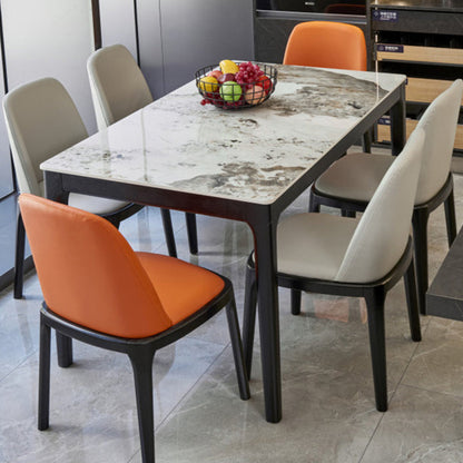 Modern Style Dining Room Dinner Table Stone 4 Legs Dining Table Gray Without Chairs Clearhalo 'Dining Tables & Seating' 'Dining Tables' 'dining_table' 'furn' 'furn_dining_table' 'Furniture' 'Kitchen & Dining Furniture' 7257521