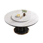 Glam Style Table Pedestal Dining Table with Turntable for Kitchen