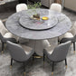 Round Sintered Stone Dining Table Convertible Dining Table for Kitchen Gray Without Chairs Clearhalo 'Dining Tables & Seating' 'Dining Tables' 'dining_table' 'furn' 'furn_dining_table' 'Furniture' 'Kitchen & Dining Furniture' 7257524