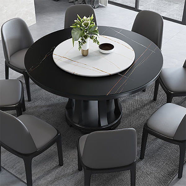 Rubberwood massief houten eettafel op voetstuk Converteerbare eettafel