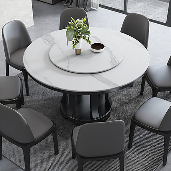 Rubberwood massief houten eettafel op voetstuk Converteerbare eettafel