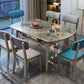 4 Legs Dining Table Sintered Stone Extendable Table for Kitchen Champagne Without Chairs Clearhalo 'Dining Tables & Seating' 'Dining Tables' 'dining_table' 'furn' 'furn_dining_table' 'Furniture' 'Kitchen & Dining Furniture' 7257541