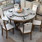 Solid Wood Base Table Convertible Dining Table for Kitchen Dining Room