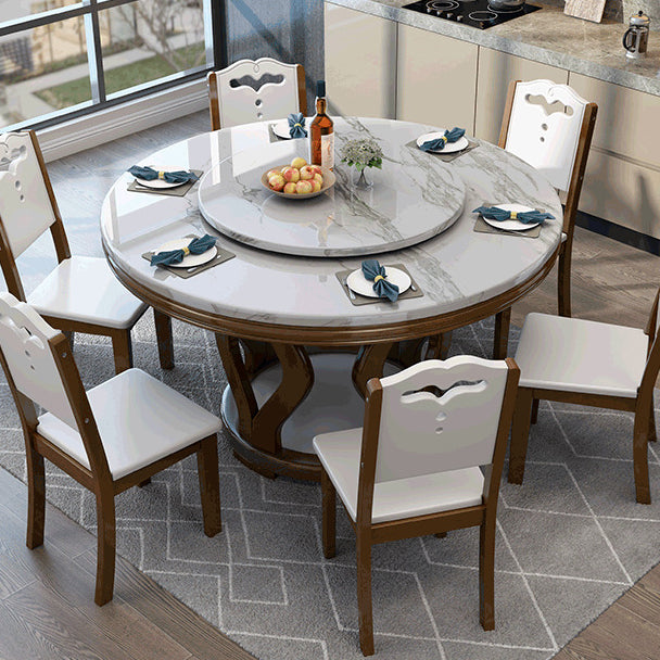 Solid Wood Base Table Convertible Dining Table for Kitchen Dining Room