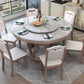 Solid Wood Base Table Convertible Dining Table for Kitchen Dining Room