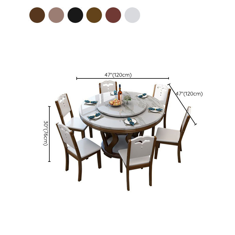 Solid Wood Base Table Convertible Dining Table for Kitchen Dining Room