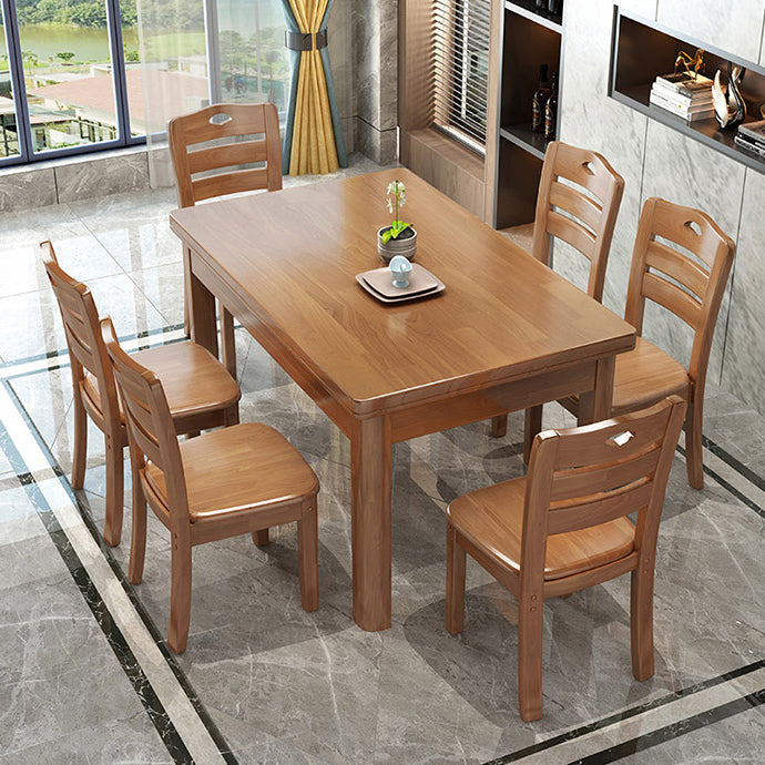 Solid Wood Dining Table Rectangle Dining Table for Dining Room Tan Without Chairs Clearhalo 'Dining Tables & Seating' 'Dining Tables' 'dining_table' 'furn' 'furn_dining_table' 'Furniture' 'Kitchen & Dining Furniture' 7257558