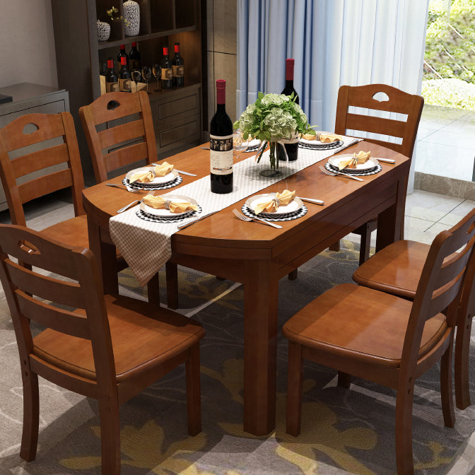 Rectangle Solid Wood Dining Table Butterfly Leaf Dining Table for Kitchen Use