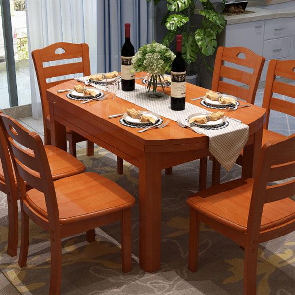 Rectangle Solid Wood Dining Table Butterfly Leaf Dining Table for Kitchen Use