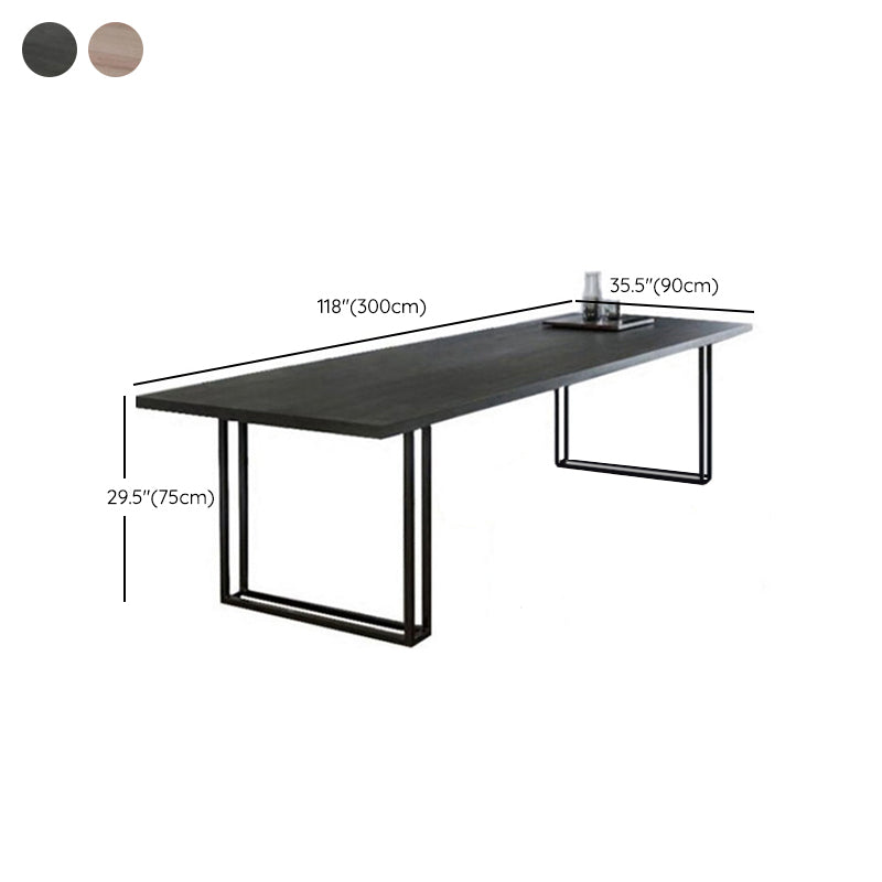 Table de dîner industrielle rectangulaire, salle à manger, table de salle à manger en bois massif