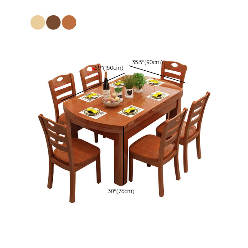 Dining Room Dinner Table 4 Legs Rubberwood Round Dining Table Clearhalo 'Dining Tables & Seating' 'Dining Tables' 'dining_table' 'furn' 'furn_dining_table' 'Furniture' 'Kitchen & Dining Furniture' 7257607