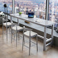 Modern Style Rectangle Bar Table Solid Wood Fixed Bistro Bar Desk for Living Room