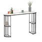 Stone Oval Bar Table Glam Style Living Room Bistro Bar Desk with Storage