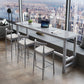 Contemporary Bar Dining Table Kitchen Rectangle Wood Counter Table