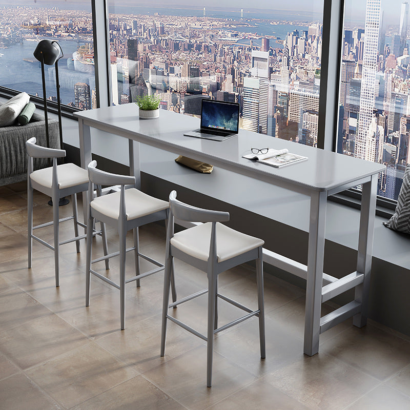 Modern Indoor Bar Dining Table Rectangle Trestle Wood Bar Table Grey Without Chairs Clearhalo 'Bar Furniture' 'Bar Tables' 'bar_tables' 'furn' 'furn_bar_tables' 'Furniture' 'Kitchen & Dining Furniture' 7257646