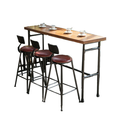 Bar-eettafel in industriële stijl, bartafel van metaal en hout voor binnen