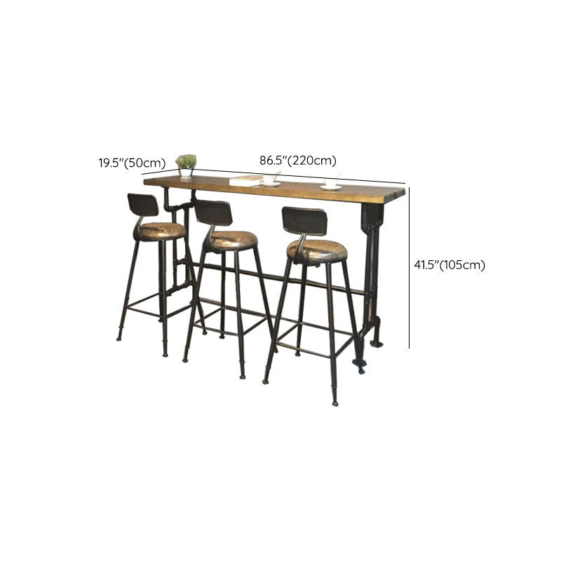Industrial Bar Dining Table Cafe and Breakroom Bar Stool Table Clearhalo 'Bar Furniture' 'Bar Tables' 'bar_tables' 'furn' 'furn_bar_tables' 'Furniture' 'Kitchen & Dining Furniture' 7257670