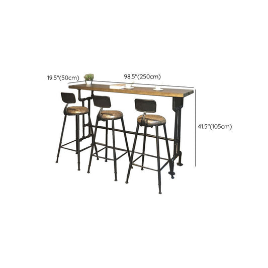 Industrial Bar Dining Table Cafe and Breakroom Bar Stool Table Clearhalo 'Bar Furniture' 'Bar Tables' 'bar_tables' 'furn' 'furn_bar_tables' 'Furniture' 'Kitchen & Dining Furniture' 7257672