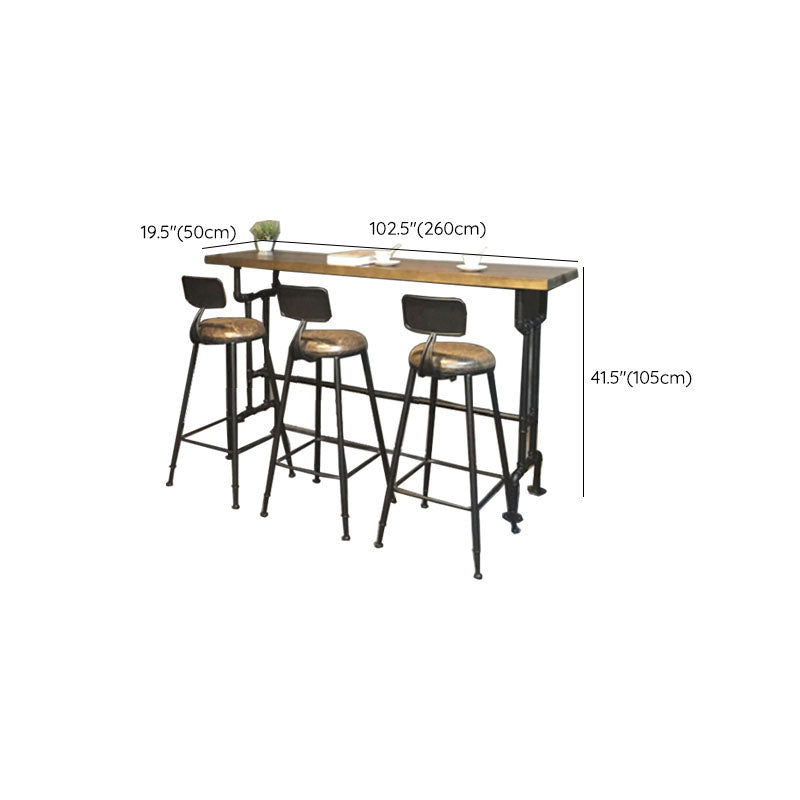 Industrial Bar Dining Table Cafe and Breakroom Bar Stool Table Clearhalo 'Bar Furniture' 'Bar Tables' 'bar_tables' 'furn' 'furn_bar_tables' 'Furniture' 'Kitchen & Dining Furniture' 7257673