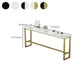 Glam Indoor Bar Stool Table Rectangle Bar Dining Table with Footrest