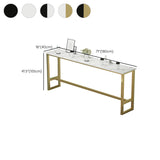 Mesa de comedor de barra de interiores moderna mesa de taburete de bar rectangular con reposapiés