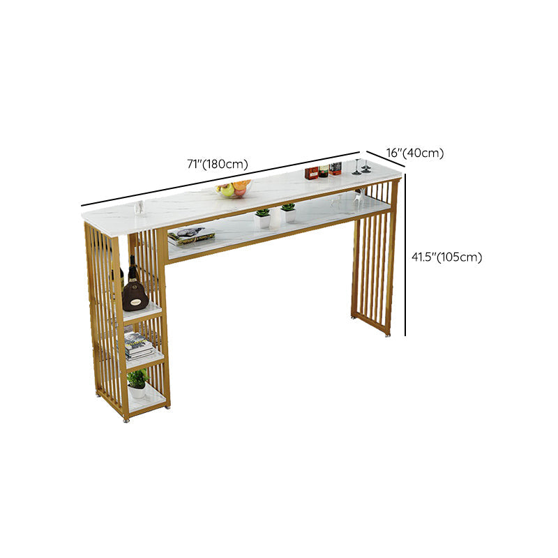 Glam Indoor Bar Eettafel Rechthoekige barkruktafel met opbergruimte