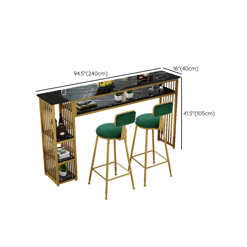 Glam Indoor Bar Eettafel Rechthoekige barkruktafel met opbergruimte