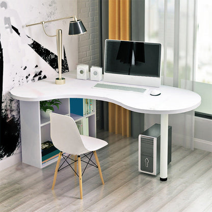 Modern houten kantoor bureau gratis formulier taakbureau met planken voor thuis