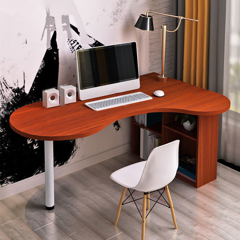 Modern houten kantoor bureau gratis formulier taakbureau met planken voor thuis