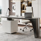 Modern Stone Top Office Desk Free Form Task Desk with 2 Drawers for Home 70.9"L x 27.6"W x 29.5"H Grey Clearhalo 'furn' 'furn_office_desk' 'Furniture' 'Office Desks' 'Office Furniture' 'office_desk' 7257792