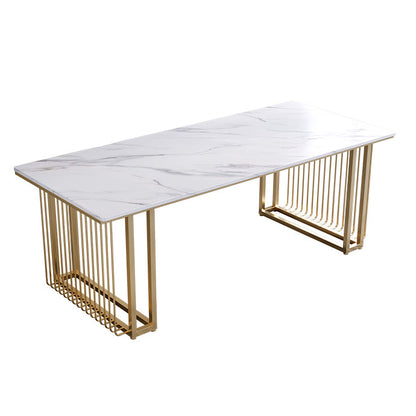 Rectangular Shaped Conference Table Wood Writing Desk in White 94.5"L x 35.4"W x 29.5"H Clearhalo 'furn' 'furn_office_desk' 'Furniture' 'Office Desks' 'Office Furniture' 'office_desk' 7257794