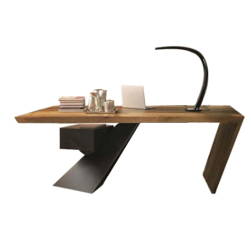 Massief hout rechthoekig schrijfbureau industrieel 29,53-inch hoge kantoorbureau