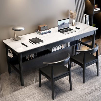 Escritorio de tareas de piedra de forma rectangular 4 patas de escritura de escritura para el hogar