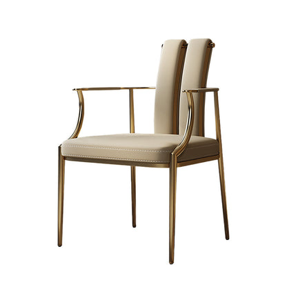 Glam Küche Essstuhl goldene Beine gepolsterter Essarm Stuhl