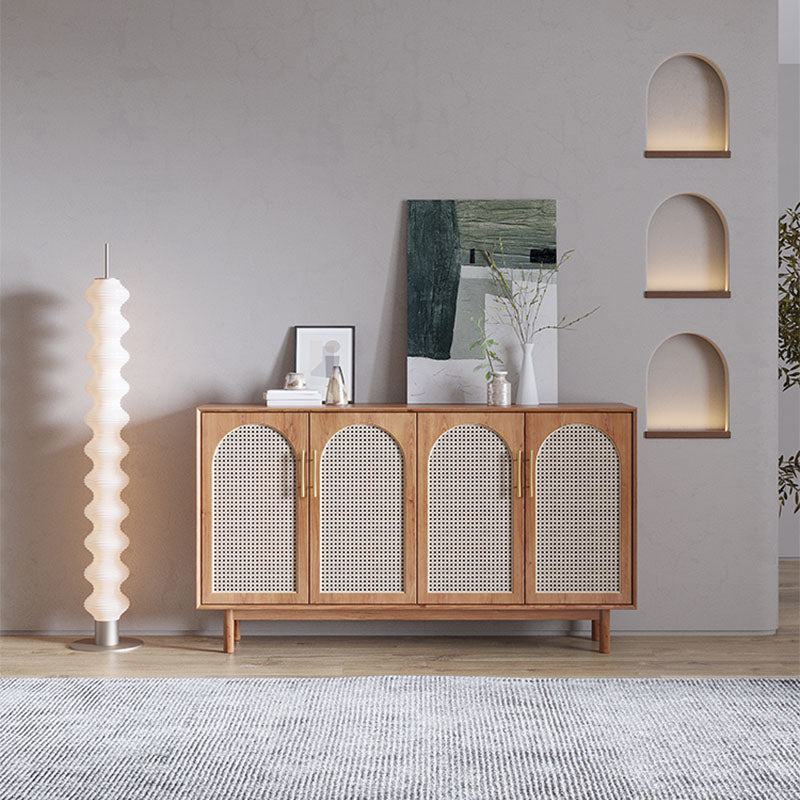 Sidebore di vimini marroni contemporanei Sideboard tavolo a buffet in legno massiccio per soggiorno