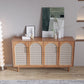 Sidebore di vimini marroni contemporanei Sideboard tavolo a buffet in legno massiccio per soggiorno