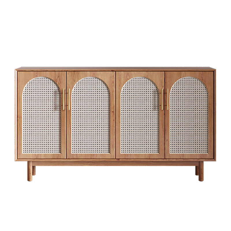 Sidebore di vimini marroni contemporanei Sideboard tavolo a buffet in legno massiccio per soggiorno