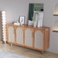 Sidebore di vimini marroni contemporanei Sideboard tavolo a buffet in legno massiccio per soggiorno