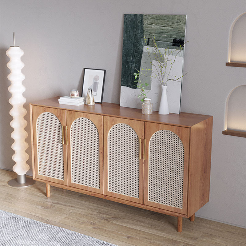 Sidebore di vimini marroni contemporanei Sideboard tavolo a buffet in legno massiccio per soggiorno