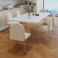 Contemporary 1/4/6/7 Pieces Dining Room Set Rectangle Stone Furniture in White