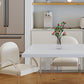Contemporary 1/4/6/7 Pieces Dining Room Set Rectangle Stone Furniture in White