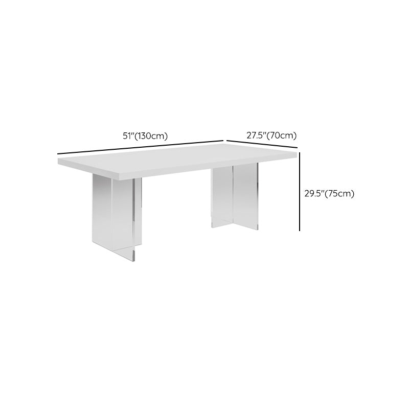 Contemporary 1/4/6/7 Pieces Dining Room Set Rectangle Stone Furniture in White